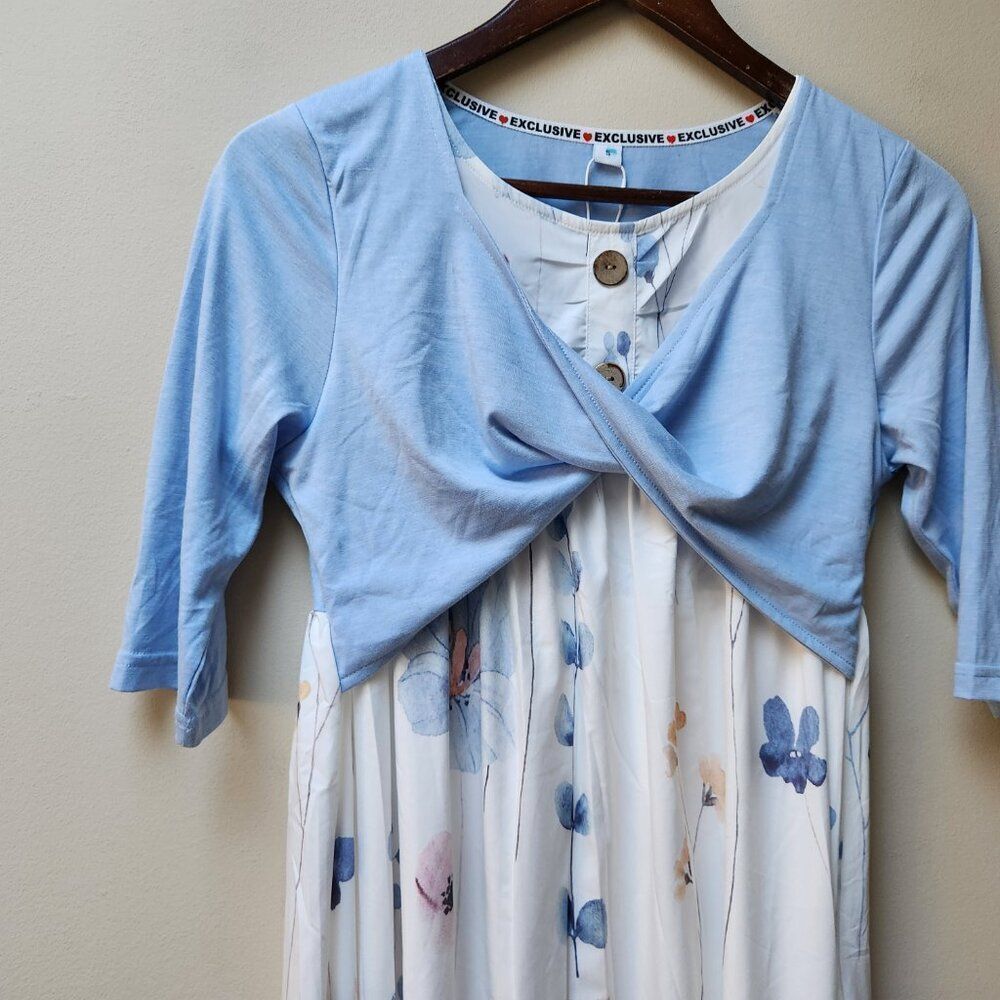 🌻5/$25 NEW white floral midi length dress